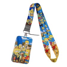 The Simpsons Character and Friends with ID Holder Lanyard Keychain