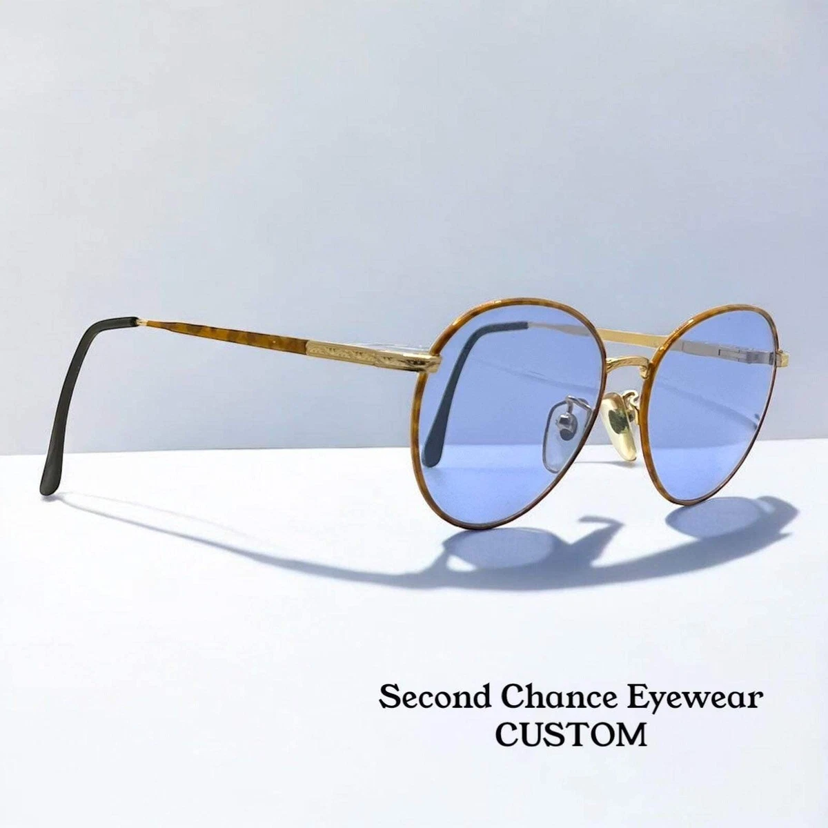 Vintage Nintendo WMN105 220 Blue Metal Oval Eyeglasses FRAMES ONLY 43-18-120 Blue Oval Vintage Sunglasses for sale | eBay main image 3