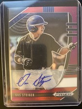 2020 Panini Prizm Draft Pick - Gus Steiger #PDP147 Red&Purple Prizm Autographs 