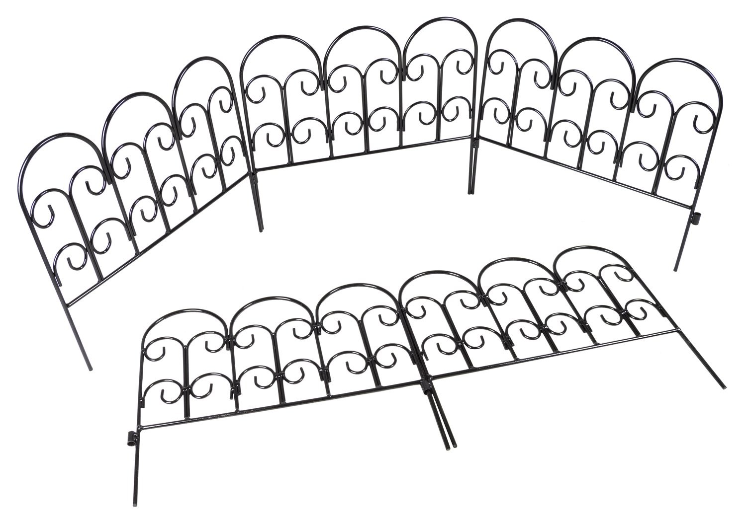 Woodside Decorative Garden Border Lawn Edging Steel Fence 5 Pack