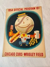1954 vintage Wrigley Field Chicago Cubs Scorecard vs N.Y- scored!  HOFers!