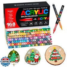 YOUQIWJ Acrylic Paint Markers Pens, 168 Vivid Colors Acrylic Mark