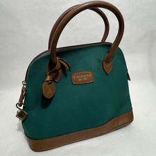 T Anthony Vintage Canvas Handbag Hunter Green Made In USA