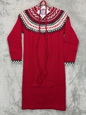 VTG Dannit Textil Women's Fair Isle Dress Size XS Red Wool **READ**