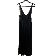 Shadowline Vintage Lace Nightgown Black Size Small