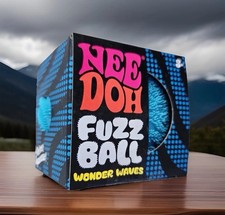 BLUE Needoh FUZZ BALL Flower Power Nee Doh Squish Stress Ball NEE-DOH Fuzzball