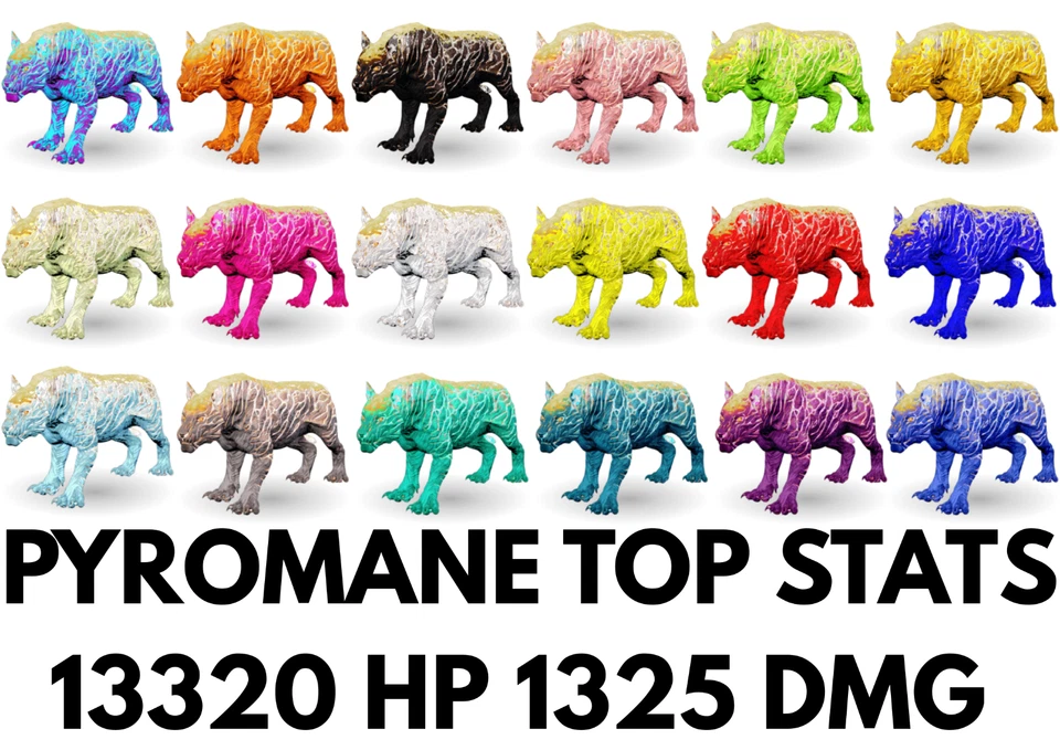 Pyromane 13320 HP 1325 DMG Clone Ark Survival Ascended Official PVE - Image 1 of 1