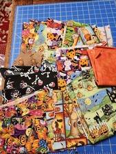 Halloween Fabric Scraps & Remnants Random Cot...