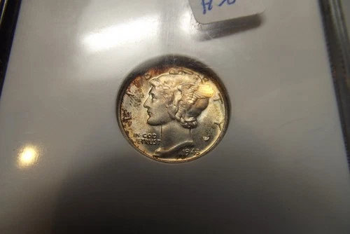 1943-P Silver Mercury Dime NGC MS66 Older Gen Holder Pretty!!!