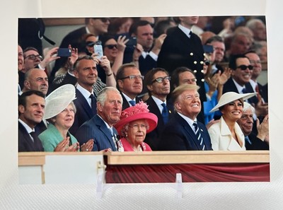 President Donald Trump Melania Queen Elizabeth II King Charles - 4x6 Photo   
