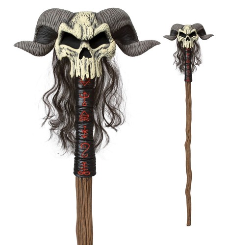 Warlock Sorcerer Wizard Viking Reaper Voodoo Witch 58" Mens Costume Staff Cane