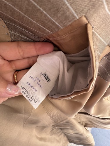 Peter Millar Men's 44R Latte White Striped 100% Wool Blazer Sport Coat - Picture 4 of 11