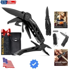 Multitool Knife, 13 in 1 Pocket Multitool, Multi Tool with 3" Large Blade, Sa...
