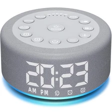 【3 in 1】 Sound Machine Alarm Clock Night Light White Noise Machine with Doubl...