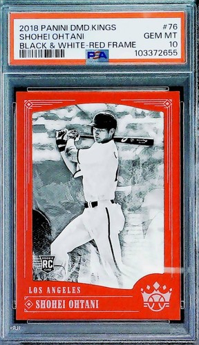 2018 Diamond Kings Black & White Red Frame 76 Shohei Ohtani RC PSA 10 Gem MINT