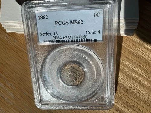 Choice 1862 Indian Head Cent Penny 1c PCGS MS-62 - Mint State Beauty !!!