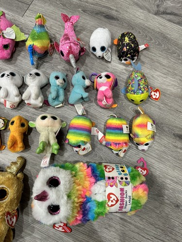 Lot Of 35 2014 2015 2017 2019 McDonalds Ty Teenie Beanie Boos 3" Plush + Extras - 第 5/5 張圖片
