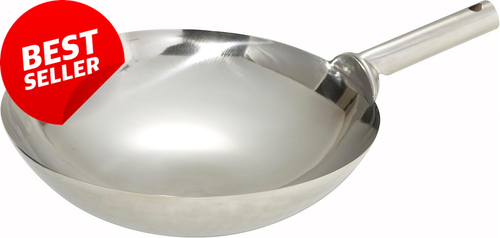 Stainless Steel Wok with Welded Joint Handle, 16-Inch - Picture 7 of 12