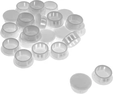 25Pcs 3/4 Inch(19mm) White Hole Plug Plastic Hole Cover, Round End Cap Plug Flus