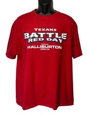 FRUIT OF THE LOOM HOUSTON TEXANS BATTLE RED DAY T-SHIRT 2014 MEN SIZE XL