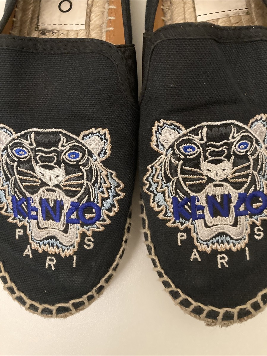 KENZO Paris Canvas Tiger Espadrilles Women Shoes Size 6.5 US