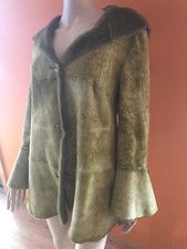 Super! By Gianni Real Sheepskin Shearling Hooded Jacket Sz 8 M