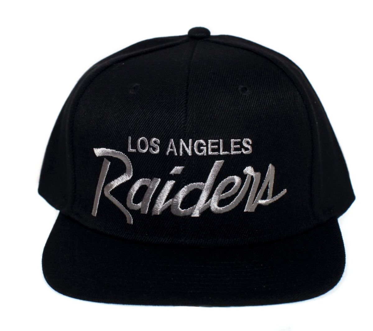 Los Angeles Raiders LA Hat Script Black Snapback Cap 90s Rap