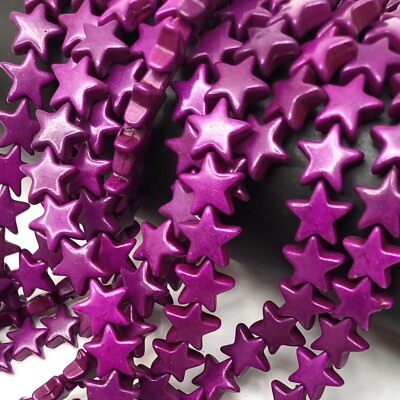 Turquoise Star Bead Howlite Turquoise Spacer Yellow Black White Pink Blue 15''