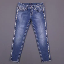 Vigoss Jeans Womens W30xL26 Blue Medium Wash The Dublin Skinny Indian Pattern