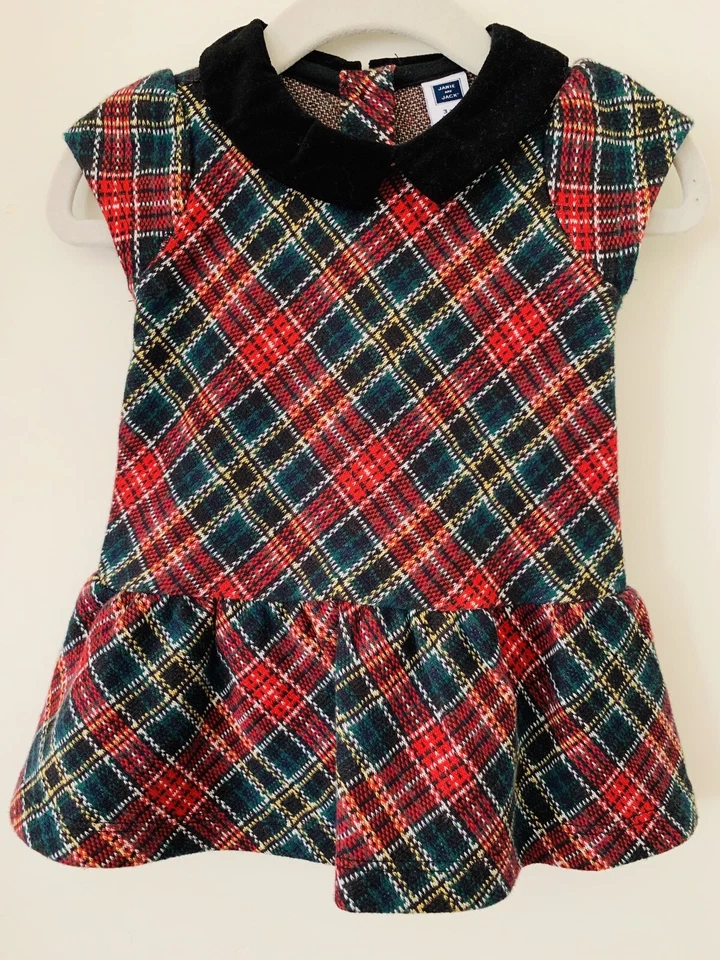 NWT Janie and Jack: Adorable Red & Green Tartan Holiday Dress (size: 3-6 months) - Image 4 of 4