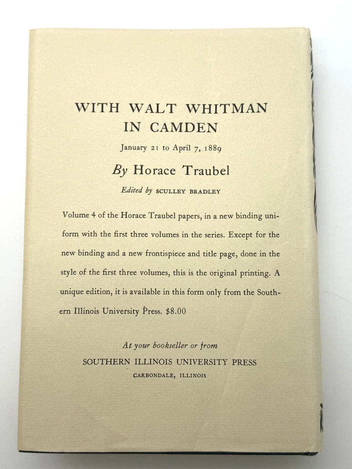 WITH WALT WHITMAN IN CAMDEN by Horace Traubel 1964 HCDJ 1st Edition Bio Foto 2 de 4