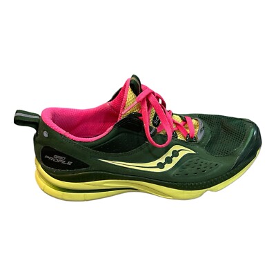 Saucony Grid Profile 15123-4 Green Pink Athletic Running Shoes