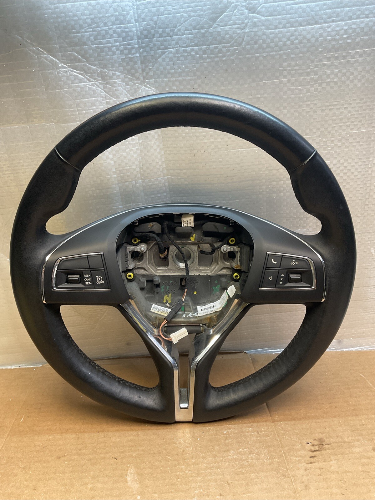 2014-2021 MASERATI QUATTROPORTE OEM FRONT DRIVER STEERING WHEEL BLACK LEATHER