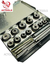 Engine Valve Seat Carbon Steel Face Cutter Set 12 Pcs With Metal Box ACTOOLS