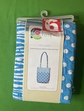 creative cuts Fabric everyday tote kit blue white dots new sewing crafts