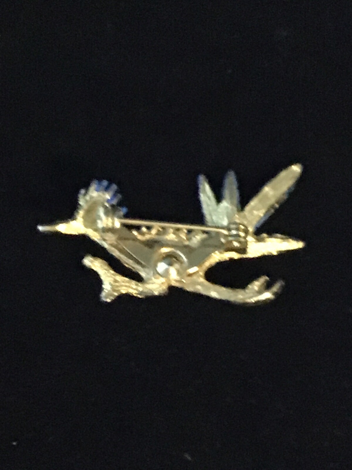 Vintage Gold Tone And Blue Enamel Roadrunner Brooch (1338) eBay