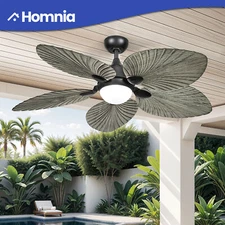 52" Tropical Modern Indoor Outdoor Ceiling Fan Light Remote Control Reversible