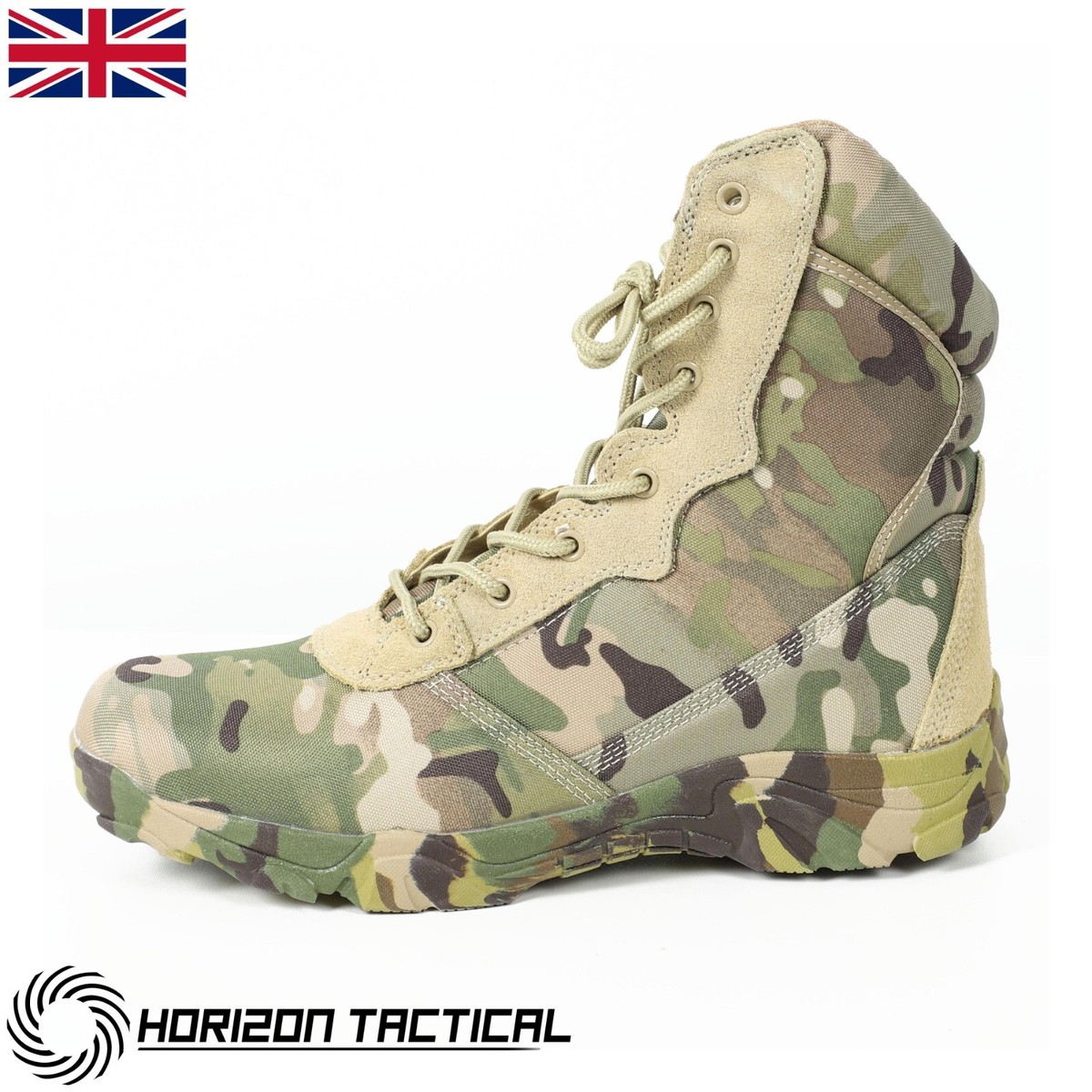 Horizon Tactical Camo Side Zip MULTICAM Camouflage Airsoft Army Combat Boot  UK | eBay