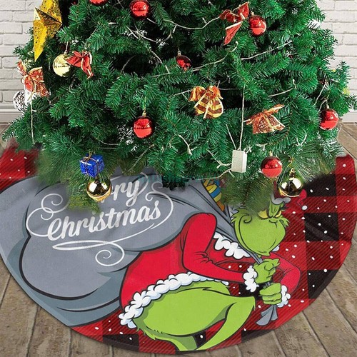 NEW G-rinch Christmas Tree Skirt Decorative Apron Carpet Floor Mat Decor Gift AU - Picture 5 of 49