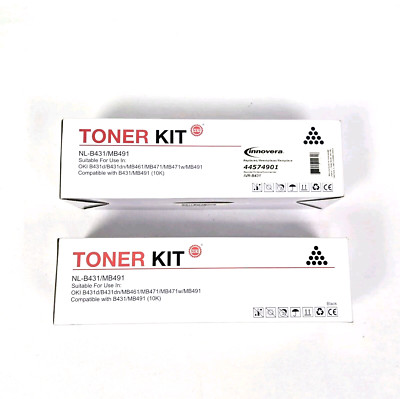 Oki OKIDATA ink Toner Cartridge Kit NL-B431 / MB491 * LOT OF 2 * Genuine New  