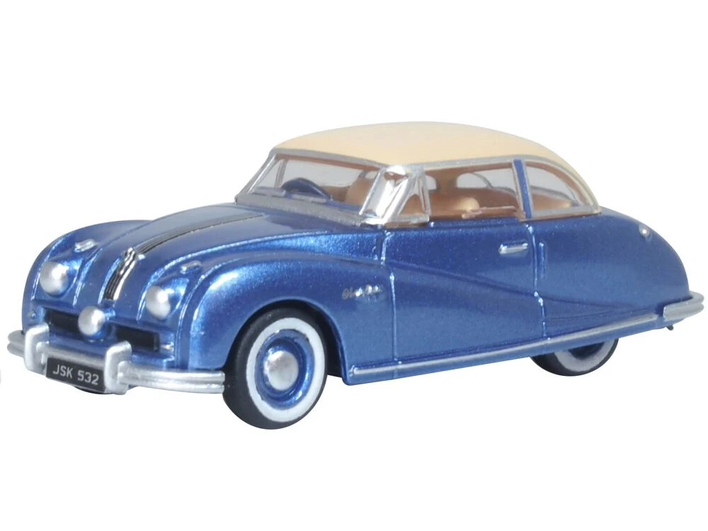 Oxford Diecast 76ATL006 OO Gauge Austin Atlantic Coupe Blue/Ivory