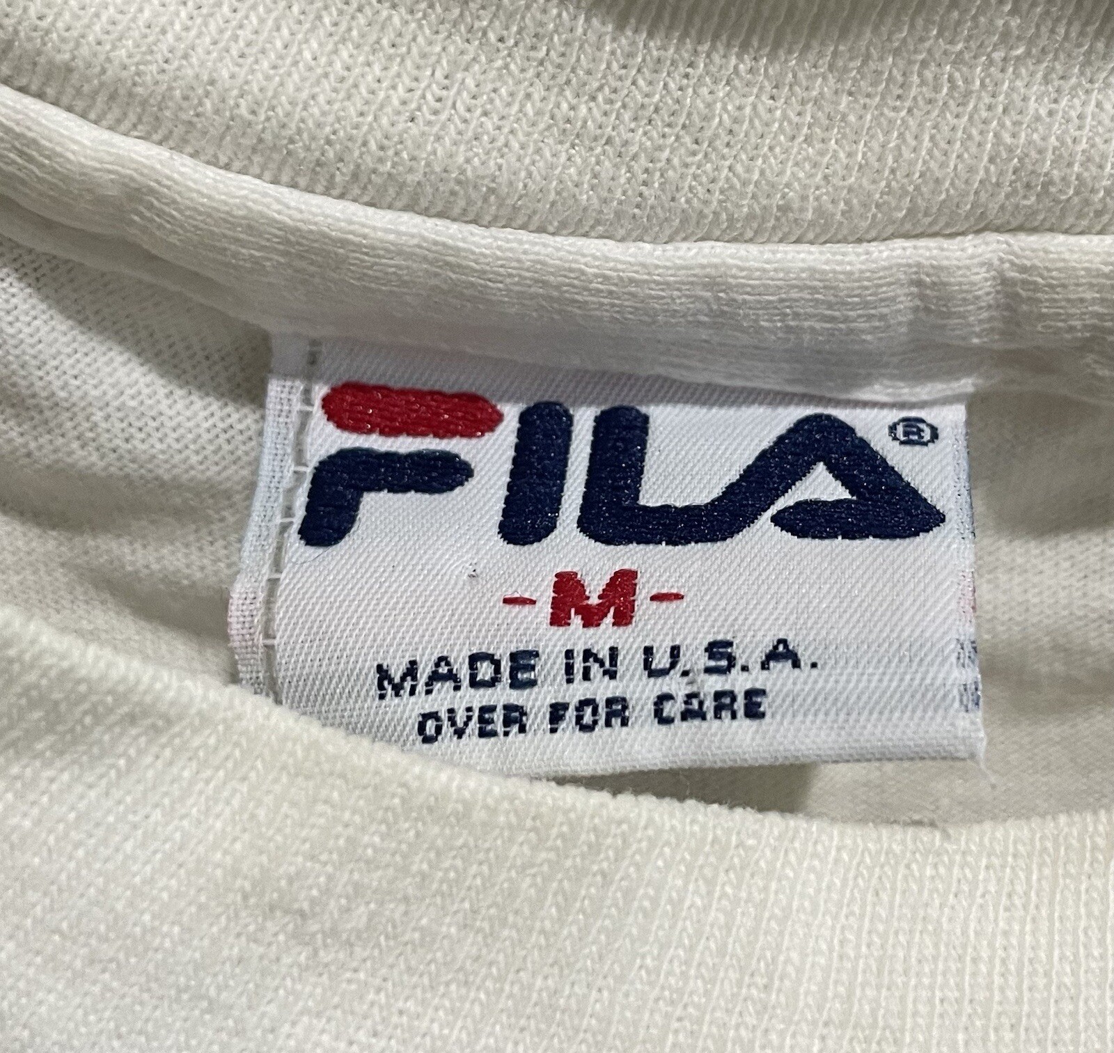 T SHIRT VINTAGE FILA PUNTO SINGOLO MADE IN USA