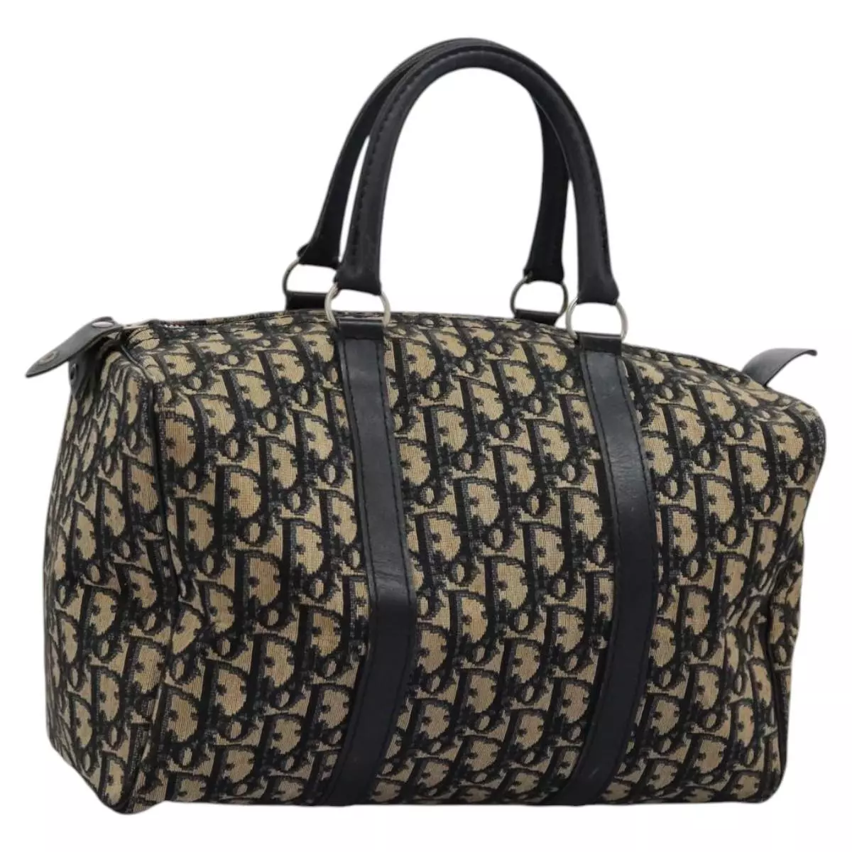 Sac Boston toile trotteur Christian Dior bleu marine authentique BD972