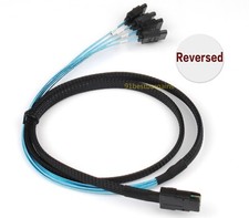 3.3FT 4 SATA 7-PIN to Mini SAS SFF-8087 36-PIN HD Reverse SATA Cable 6.0Gbps 1M
