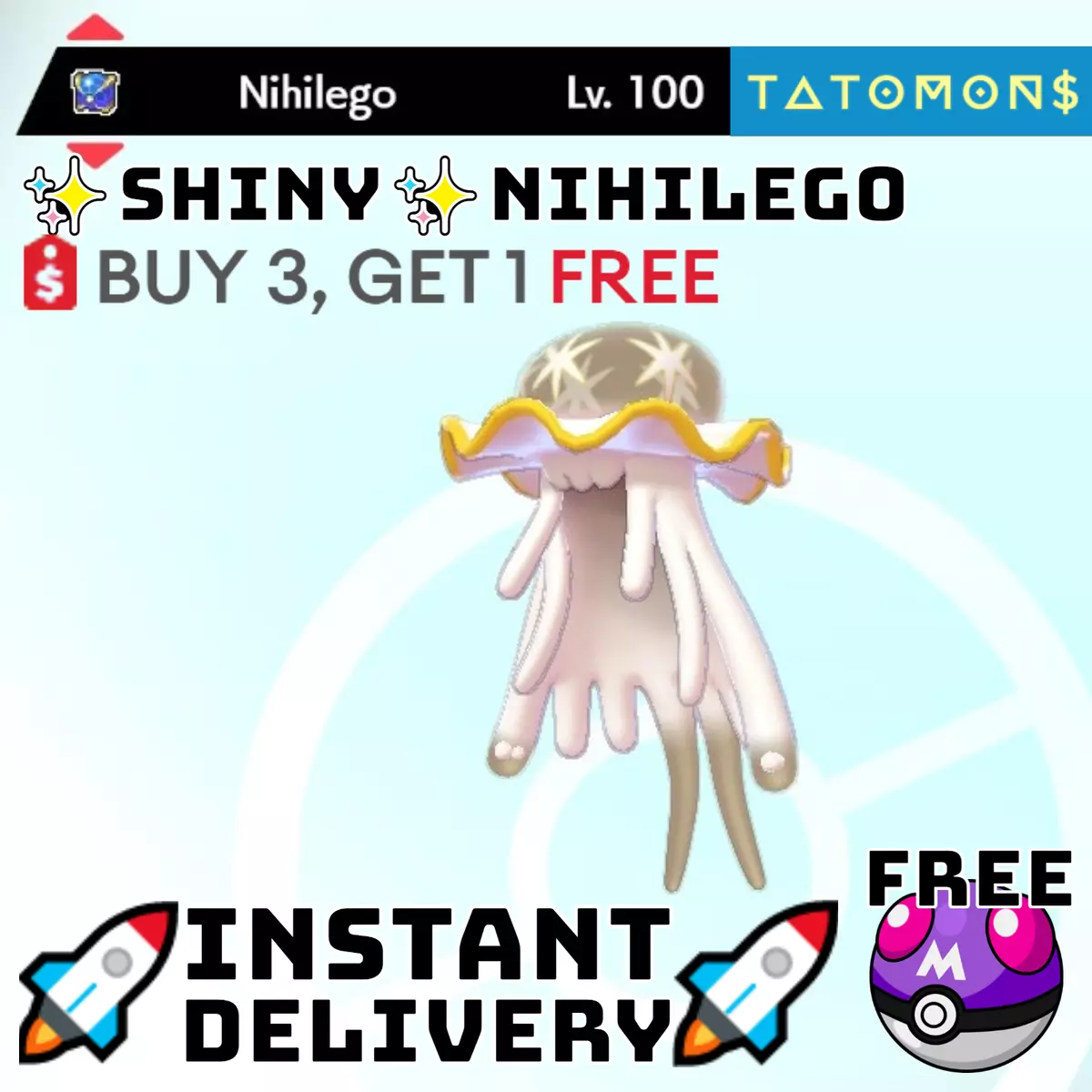 POKEMON SWORD and SHIELD ✨SHINY✨ Nihilego w/ Best IVs. Any held item