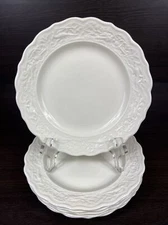 6 Pretty Mount Clemons Pottery Vogue Ivory Salad Plates Embossed Birds Urns