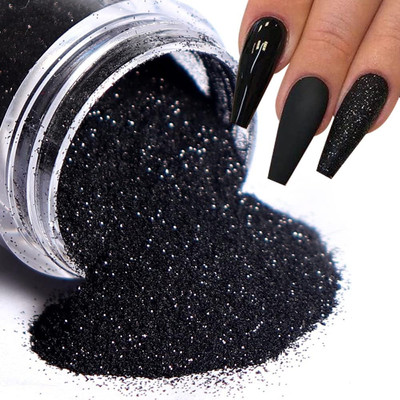 0.2Mm Black Nail Glitter White Rainbow Holographic Shining Sugar Nail Glitter Ca