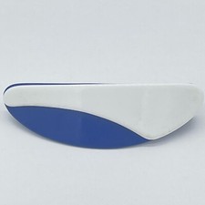 Vintage 1980  s Hair Barrette Clip Blue White Color Block Retro 3.5 Inches Long