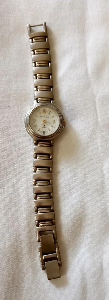 Reloj Sergio Valente Correa Acero Inoxidable Esfera 12 Horas 6" Ancho Cuarzo Vintage Foto 4 de 4