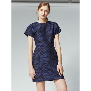 blue and black animal print dress